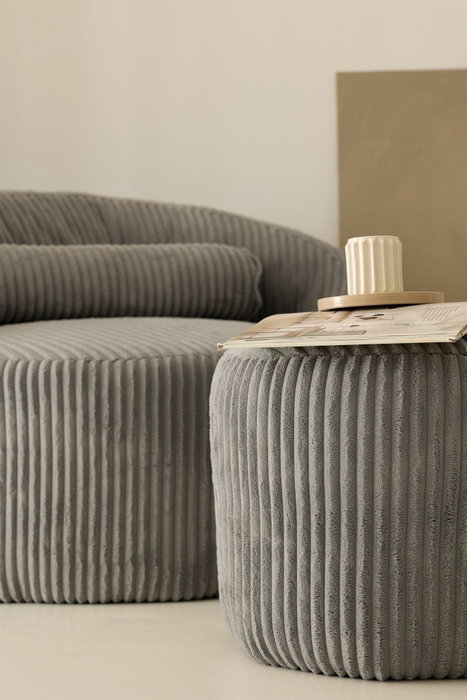 Atelier Del Sofa Juego de Sofá de 1 Plaza y Pouffe Antracita